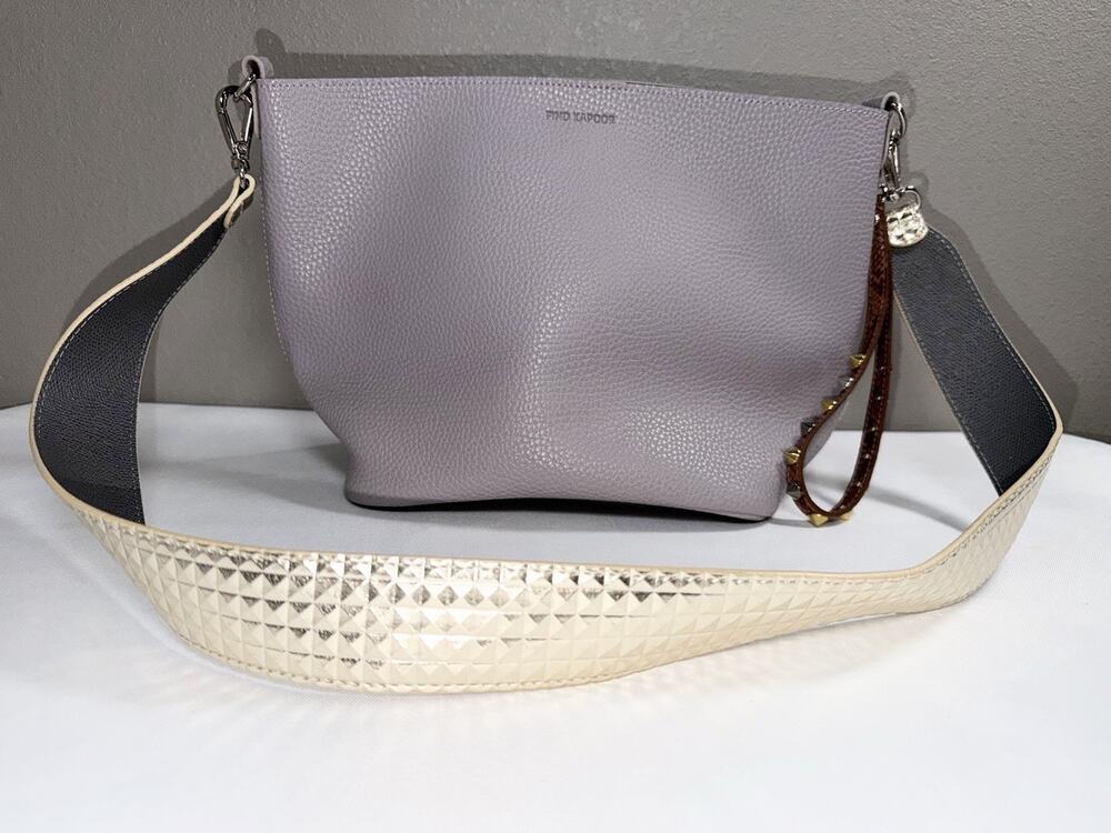 Find Kapoor Lavender Champagne Pingo 20 Convertible Bucket Bag Wristlet Purse